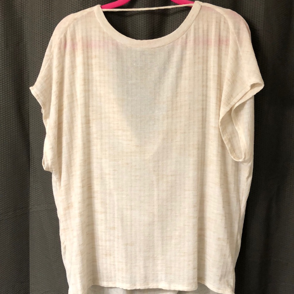 Primi, short sleeve slouchy draped back top, Large